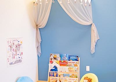 A reading area for toddlers.